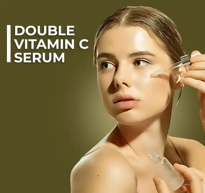 Applying anti wrinkle serum for sensitive skin to neck area.