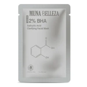 Muna Belleza 2% BHA Salicylic Acid Clarifying Facial Mask 25ml sachet — an exfoliating salicylic acid face mask and bha face mask for clear pores