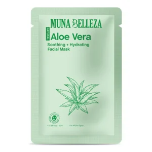 Muna Belleza Aloe Vera Soothing and Hydrating Facial Mask 25ml sachet — an aloe vera sheet mask and aloe vera face mask for dry skin and sensitive skin