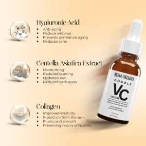 Key ingredients of Double VC Serum – hyaluronic acid, centella asiatica and collagen